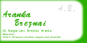 aranka breznai business card